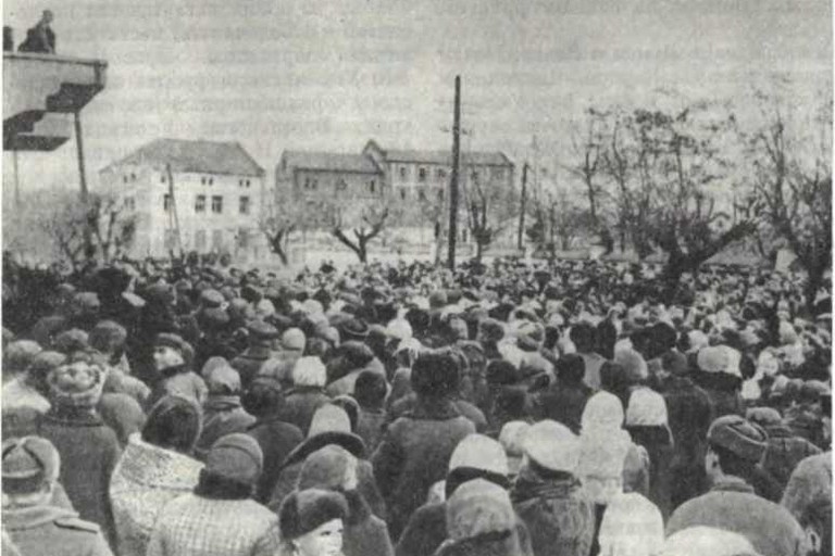 Miting posvyashhennyj osvobozhdeniju Nikopolya. 21 fevralya 1944 g.