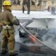 В Никополе посреди улицы сгорела «Таврия» – водитель получил ожоги (видео)