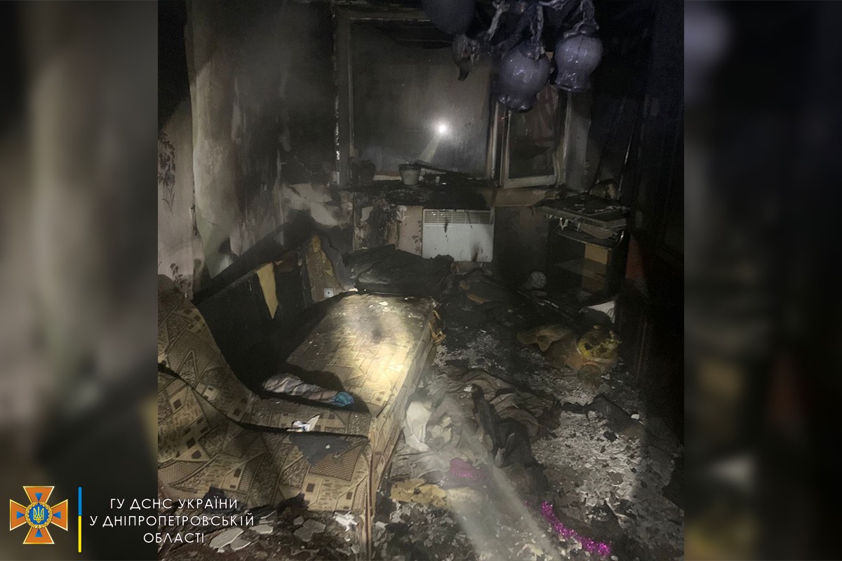 В Никополе на улице Патриотов Украины горела квартира