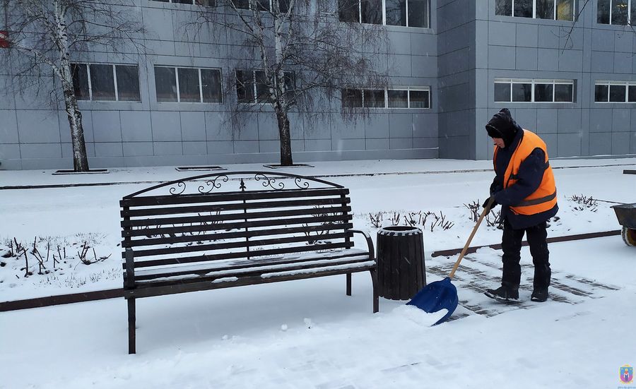 Снігопад у Покрові: комунальники працюють у посиленому режимі (фото)