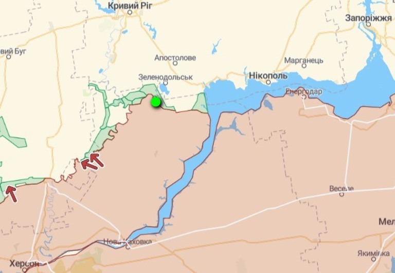 Розвідгрупа росіян намагалася просунутися на Криворізькому напрямку - карта