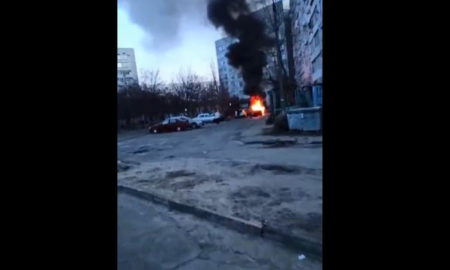 В Енергодарі вибухнула автівка (відео)