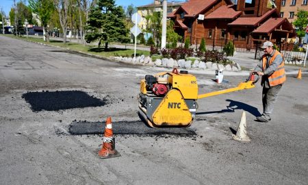 У Нікополі висаджують подаровані лілії, корчують пні і латають дороги