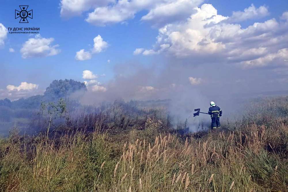 У Нікополі та районі рятувальники гасять пожежі, які шкодять екосистемі