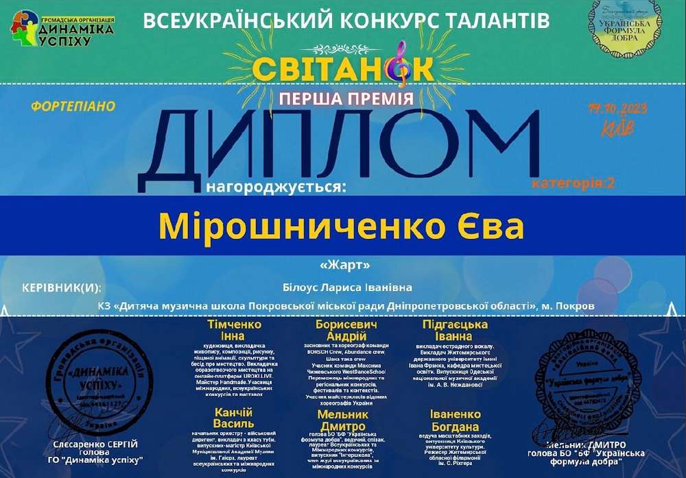 Юні піаністки з Покрова зайняли переможні місця на Всеукраїнських конкурсах (фото)