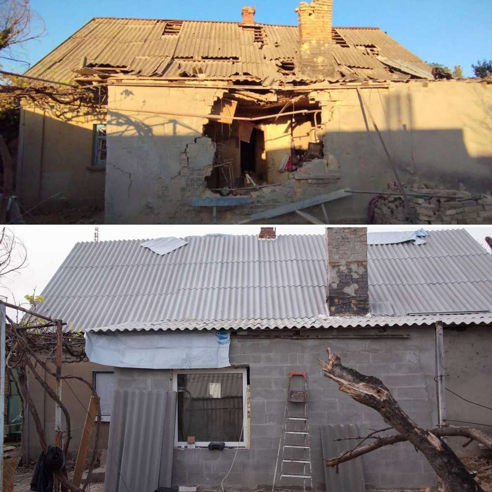 У Нікополі триває відновлення пошкоджених обстрілами будинків (фото)