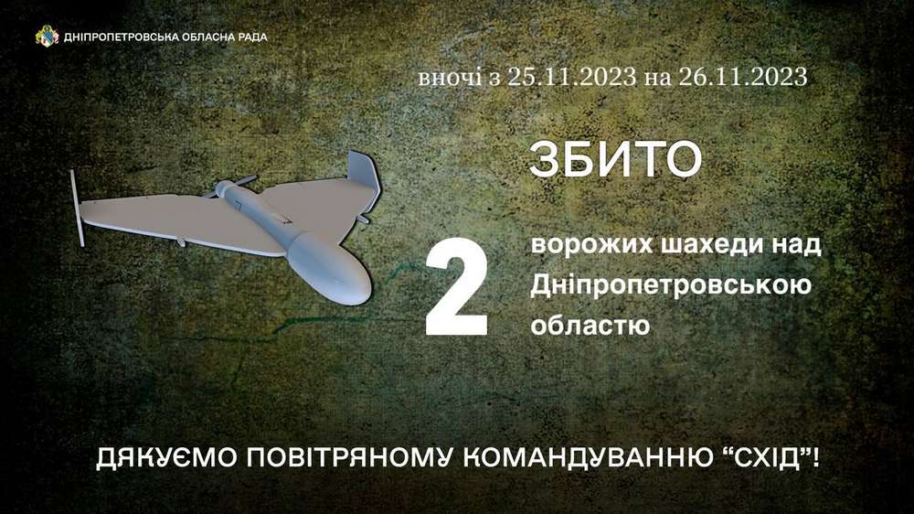 Атака дронами і обстріл Нікопольщини – неспокійно минула ніч 26 листопада на Дніпропетровщині