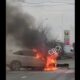 На трасі Дніпро-Кривий Ріг Lexus збив патрульного і спалахнув - ЗМІ (відео)