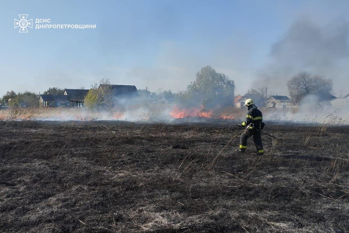 Під Дніпром жінка намагалася загасити вогонь на ділянці і отримала опіки – в регіоні вигоріло 37 га екосистем