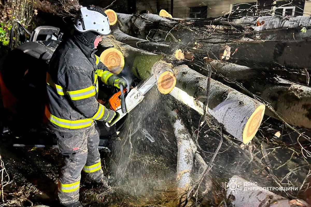 На Дніпропетровщині рятувальники усувають наслідки негоди: фото