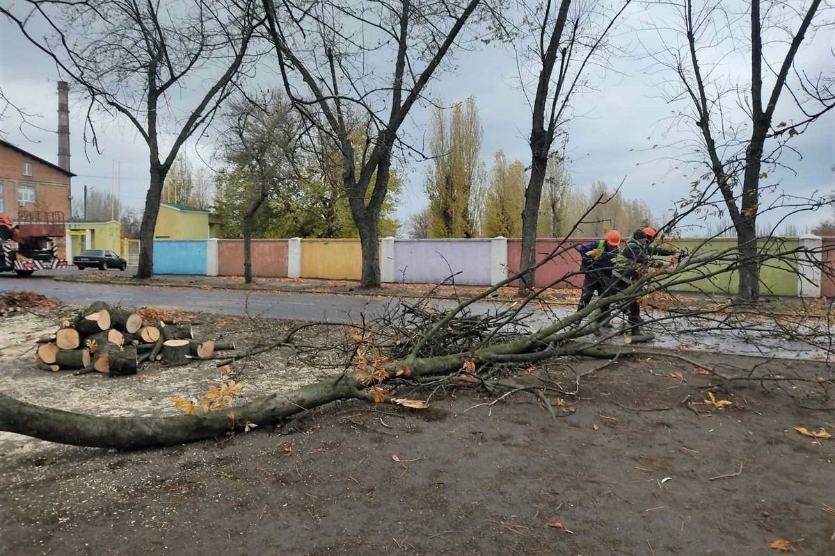 У Нікополі комунальники усували наслідки буревію, який вирував у місті вчора, 21 листопада.