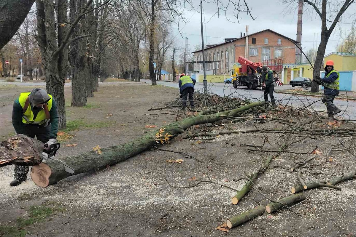 У Нікополі комунальники усували наслідки буревію, який вирував у місті вчора, 21 листопада.