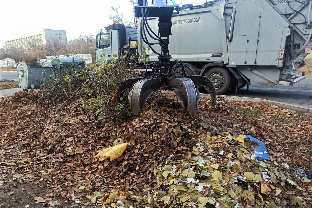 У Нікополі комунальники зносять аварійні дерева, згрібають опале листя, обрізають сухе гілля