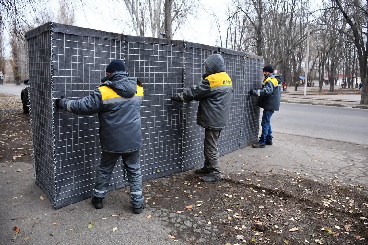 Габіони у Нікополі - не тільки на зупинках