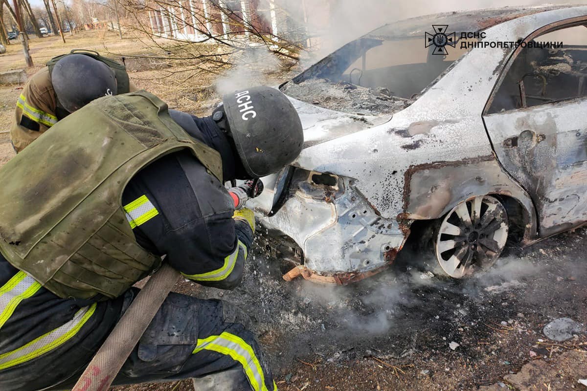 У Нікополі внаслідок обстрілу сталася пожежа