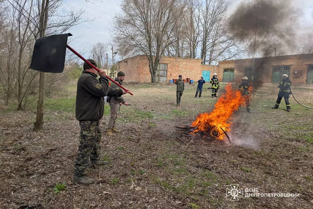 На Нікопольщині рятувальники провели навчання з ліквідації лісових пожеж (фото) 1 На Нікопольщині рятувальники провели навчання з ліквідації лісових пожеж (фото)