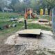 У Нікополі ворожий дрон влучив по дитячому майданчику, інший поранив жінку біля машини – поліція