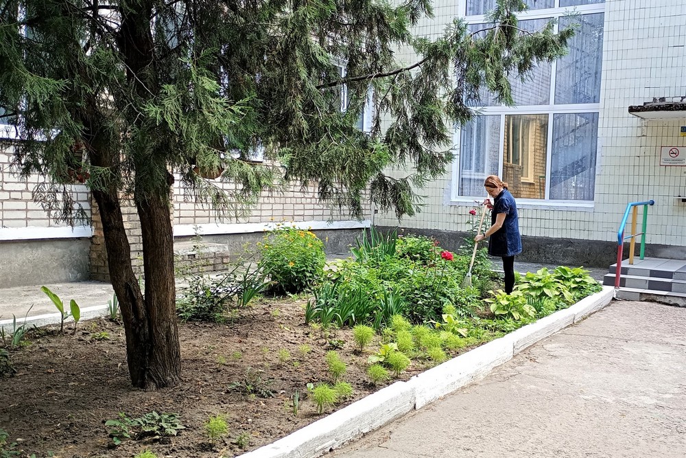 Освітяни Нікополя впорядковують території навчальних закладів: фото