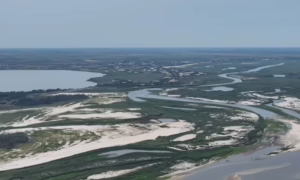 Як виглядає колишнє Каховське водосховище у червні 2025 року (відео)