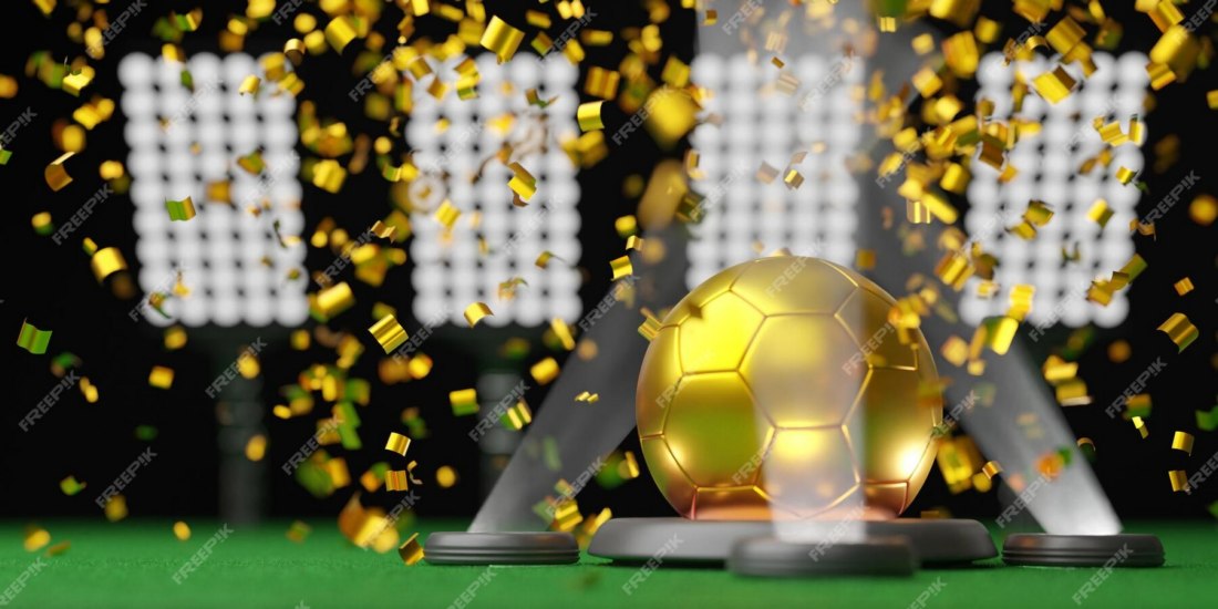 soccer background with confetti 3d illustration 1419 2834