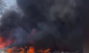 Окупанти вдарили по поліції на Нікопольщині – будівля вигоріла вщент, поранили жінку у Нікополі, били по Дніпру, Синельниківщині і Криворіжжю (фото, відео)