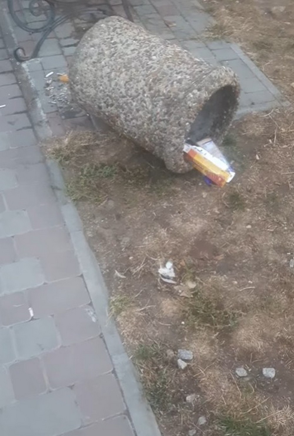 У Нікополі невідомі нищать сквер: ламають лавки, поперекидали урни (відео)