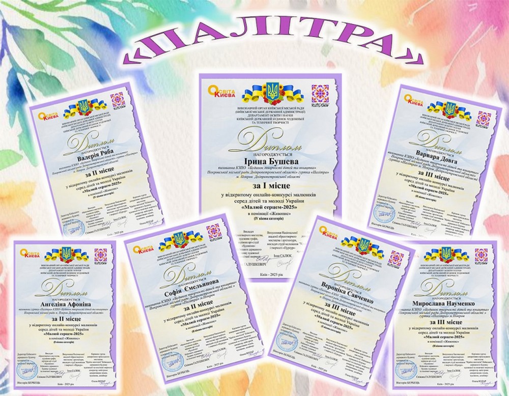 Юні художники з Покрова перемогли у всеукраїнському конкурсі «Малюй серцем 2025»