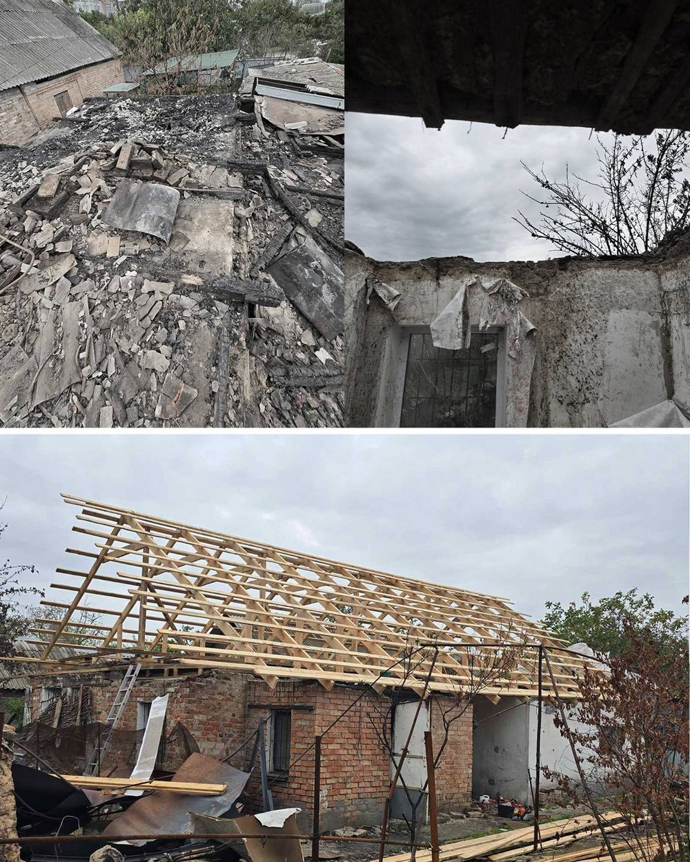 У Нікополі продовжують відновлювати пошкоджені ворогом будинки: фото