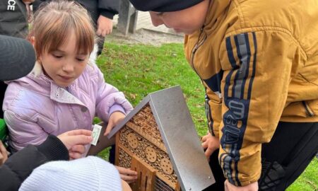 На Нікопольщині сьогодні у «живій школі» діти годували пташок під час уроку просто неба у «живій школі» (фото)