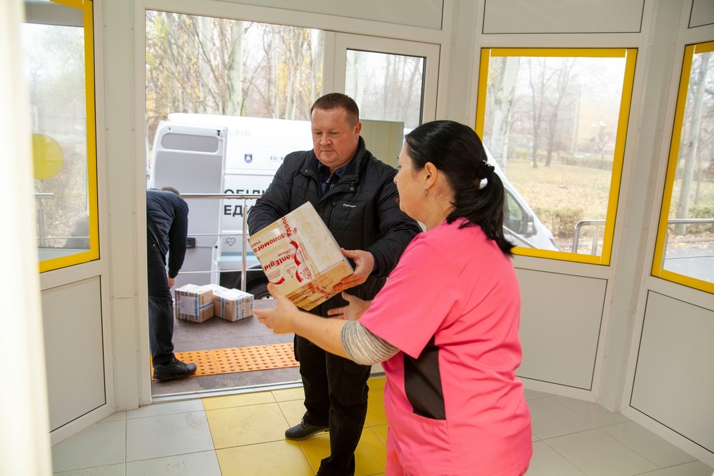 У Нікополі сьогодні медичні працівники отримали пакунки від Спільноти Святого Егідія