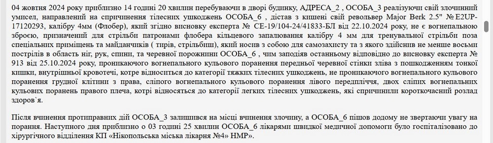 У Нікополі чоловік розстріляв знайомого на вулиці з револьвера Major Berk – який вирок виніс суд