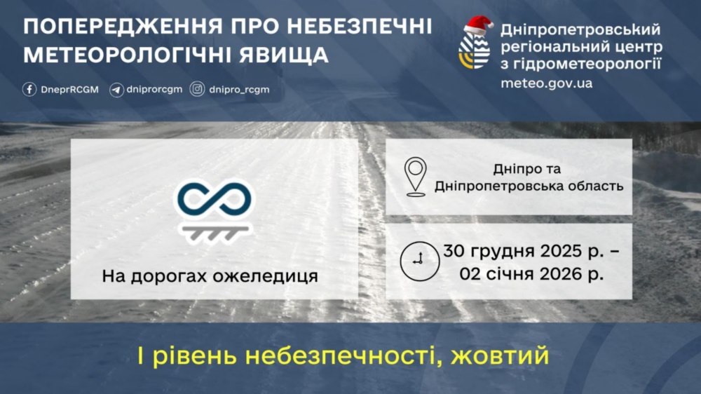 жителів Нікопольщини попередили про негоду з 30 грудня по 2 січня 2 жителів Нікопольщини попередили про негоду з 30 грудня по 2 січня 2
