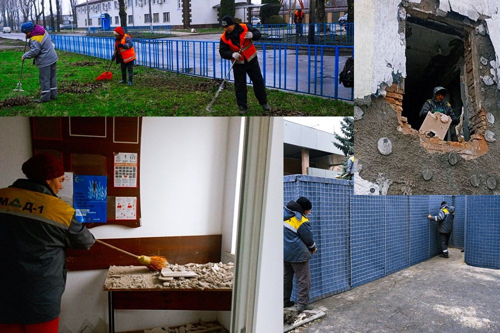 У Нікополі встановлюють нові захисні споруди, усувають наслідки обстрілів, виконують роботи з благоустрою (фото)