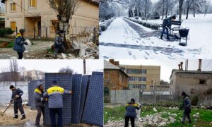 У Нікополі прибирають з вулиць сніг, усувають наслідки обстрілів, встановлюють нові габіони: про роботу комунальників на цьому тижні