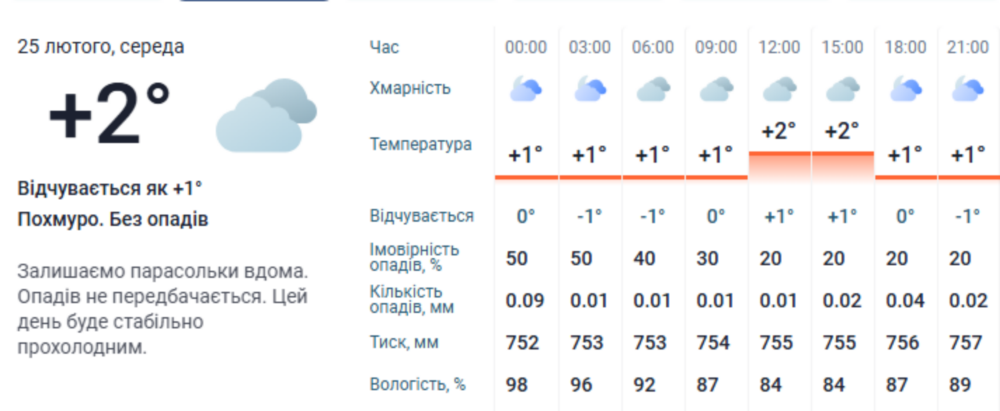 погода у Нікополі 25 лютого 3
