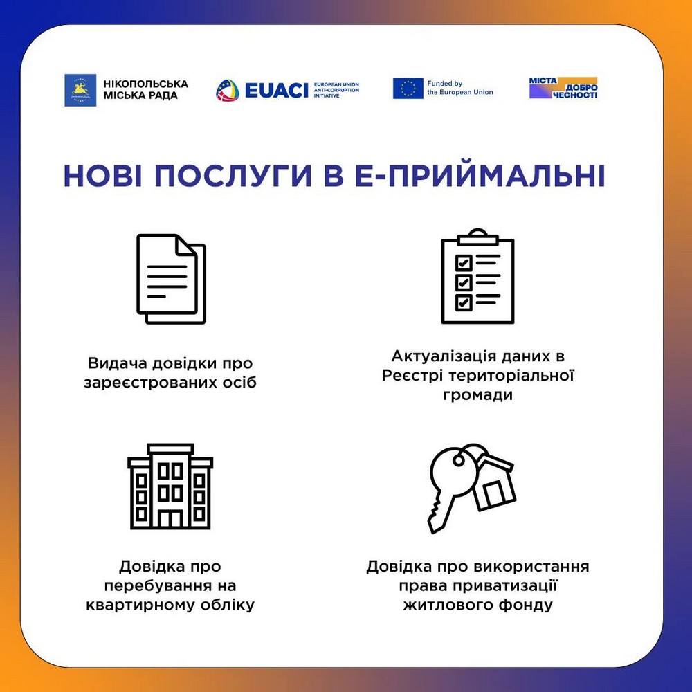 Довідку про зареєстрованих осіб у Нікополі тепер можна замовити у «Е-приймальні» 