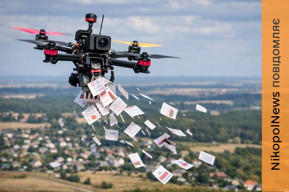 Окупанти знову розкидують у Нікополі листівки з ворожою пропагандою