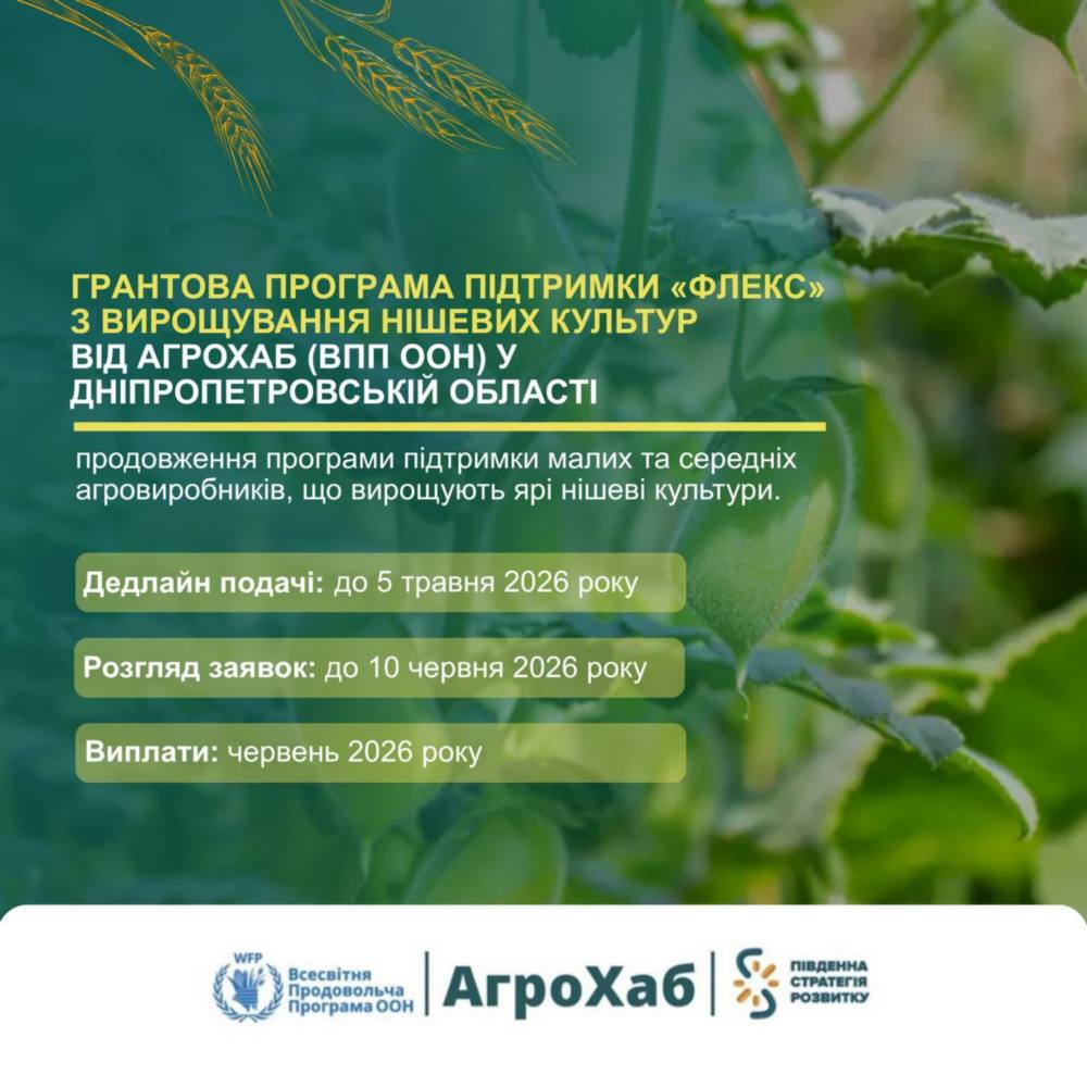 Грошова допомога на Нікопольщині для вирощування нішових культур