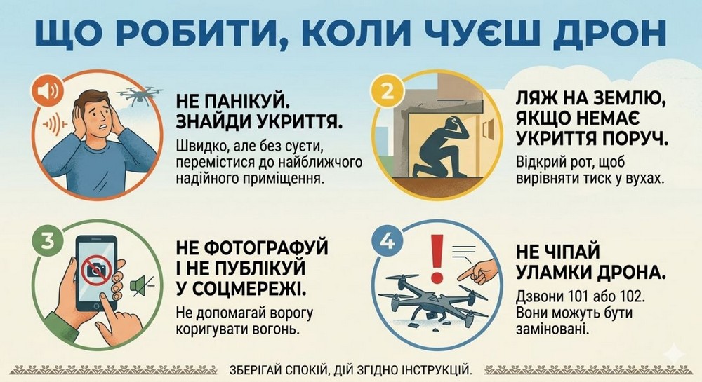Що робити, коли чуєш дрон: 8 важливих правил Що робити, коли чуєш дрон: 8 важливих правил