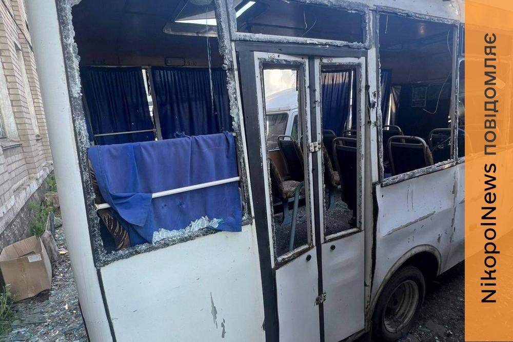 На Нікопольщині побито автобуси, автошкола, АЗС, будинки, у Кривому Розі є поранений, під ударом була і Синельниківщина (фото)