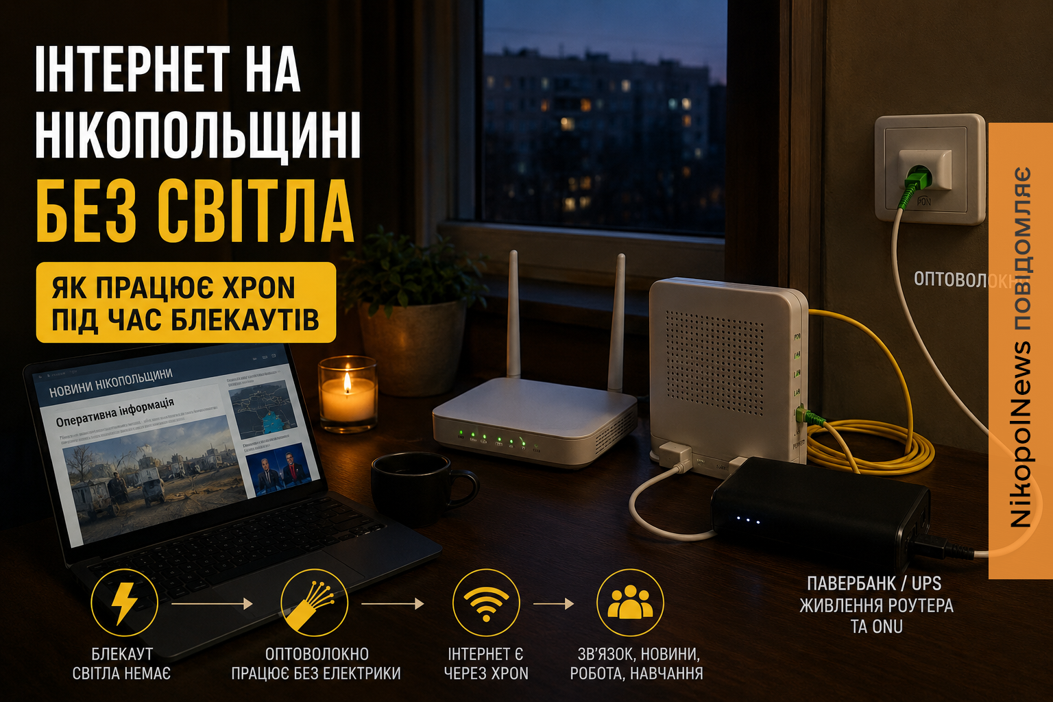 Інтернет без світла на Нікопольщині