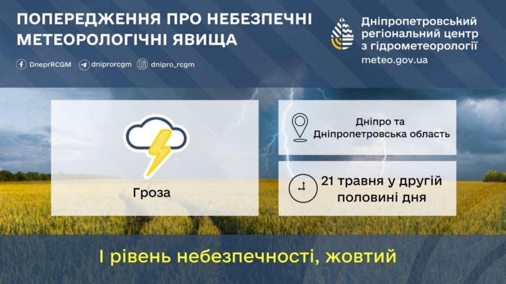 Жителів Дніпропетровщини попередили 2 Жителів Дніпропетровщини попередили 2