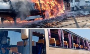 Шестеро поранених, серед них дитина і вагітна жінка: ворог вдарив біля АЗС на Дніпропетровщині, зачепило автобус з 40 дітьми (фото, відео)