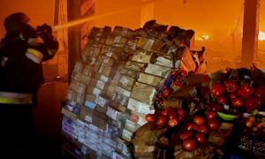 Триває ліквідація масштабної пожежі на Дніпропетровщині, вночі область пережила нові атаки – ДСНС (фото)