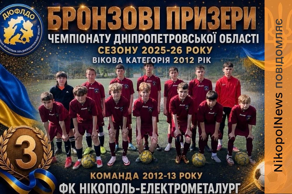 Попри тривоги та обстріли: юні футболісти з Нікополя увійшли до числа найкращих в області