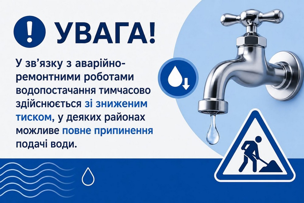 У Нікополі 8 червня перебої з водопостачанням – можлива повна відсутність води