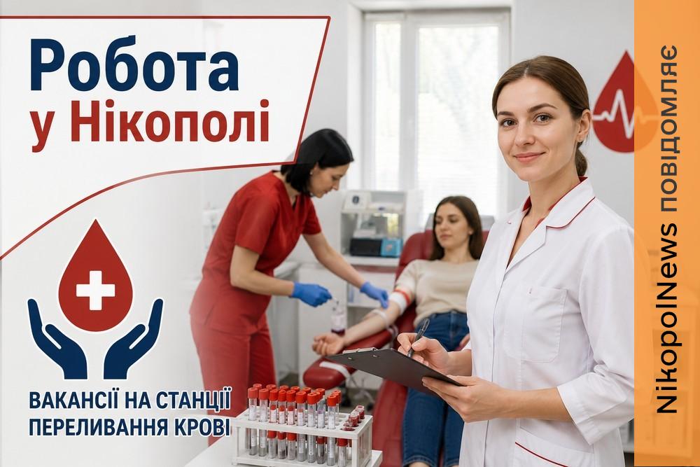 Робота у Нікополі: вакансії на Станції крові