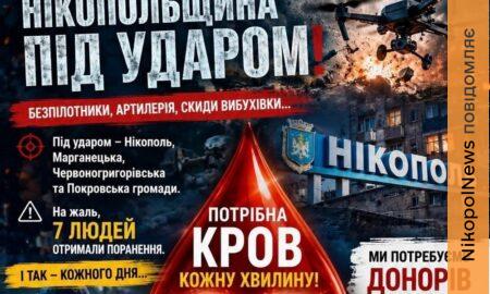 Ваша донація може врятувати життя: Нікопольська станція крові звернулася до донорів після нових обстрілів