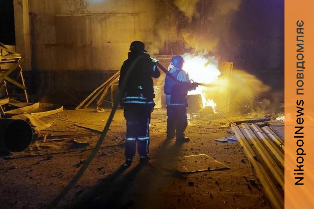 На Нікопольщині пошкоджені АЗС та будинки, сталася пожежа, також під ударами був Криворізький район