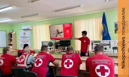 У У Нікополі волонтери Червоного Хреста повторили правила дій під час обстрілів і мінної безпеки